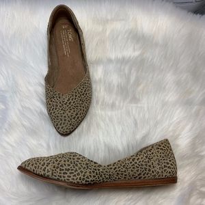 Toms Canvas Leopard Print Ballet Flats Size 6